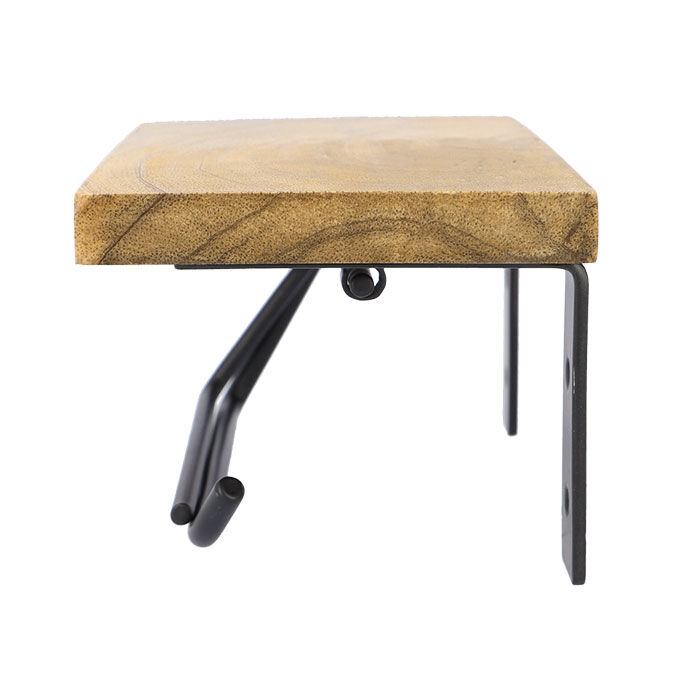 BACKYARD FAMILY「トイレットペーパーホルダー おしゃれ 通販 シングル アイアン 木製 ホルダー シェルフ型」|トイレタリー・ランドリーグッズ|