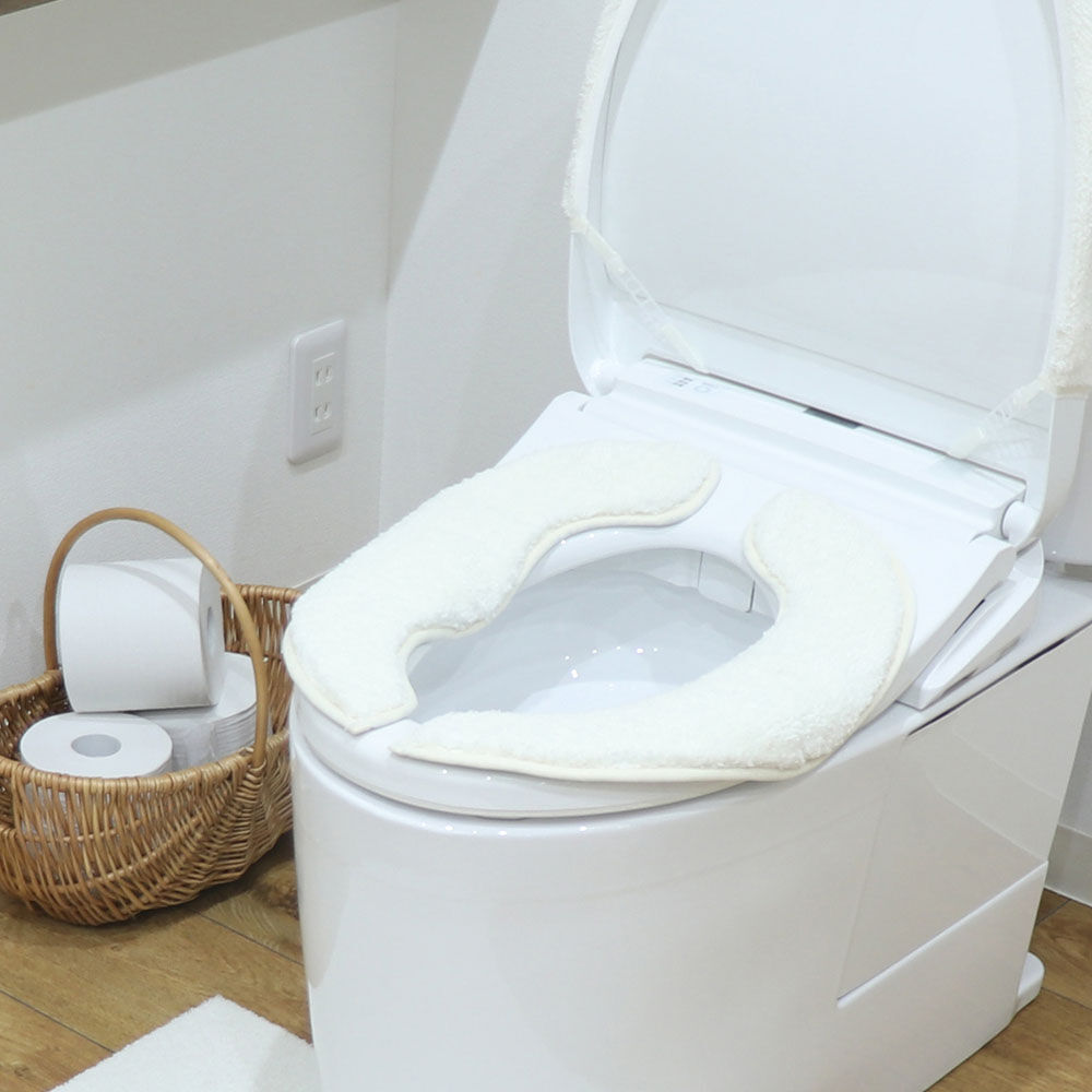 BACKYARD FAMILY「便座マット 通販 便座クッション 便座カバー 便座シート トイレカバー 取り付け簡単 洗浄暖房型」|トイレタリー・ランドリーグッズ|ホワイト1