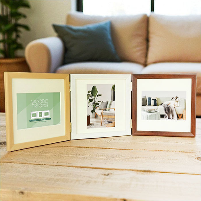 BACKYARD FAMILY「フォトフレーム L判 3枚 通販 万丈 ウッディトリオ フォト フレーム フォトスタンド 写真立て」|その他|