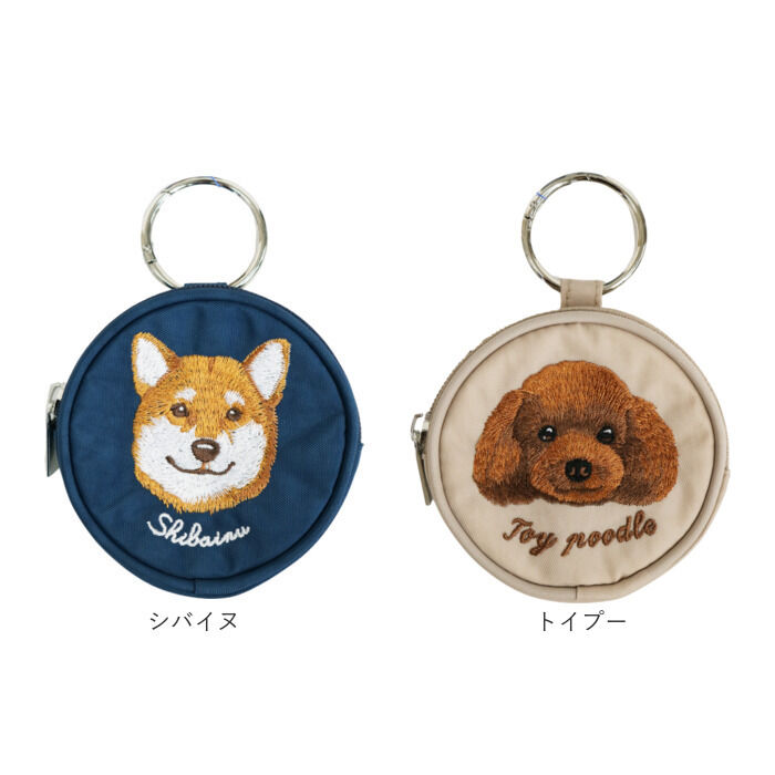 BACKYARD FAMILY「ポーチ 小さめ かわいい 通販 アニマル刺繍丸ポーチ 小物入れ 財布 代わり コインケース」|ポーチ|