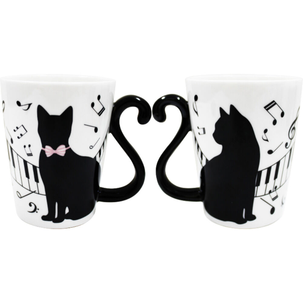 BACKYARD FAMILY「マグカップ ペア 通販 ペアマグカップ マグ カップ 猫 黒猫 ネコ コップ 300ml」|グラス・マグカップ|ホワイト2