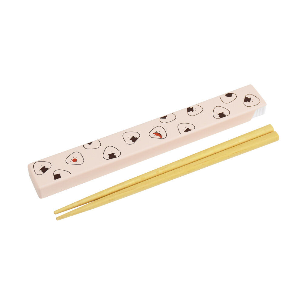 BACKYARD FAMILY「ぎゅっとおにぎりさん 箸 箸箱 セット 通販 日本製 はし お箸 おはし 18cm 箸箱セット」|食器・キッチングッズ|ピンク1