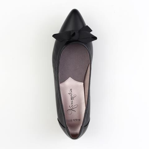 銀座かねまつ「KN255041STEBLK 【防水】【本革】アクアベルバレエシューズ」|パンプス|