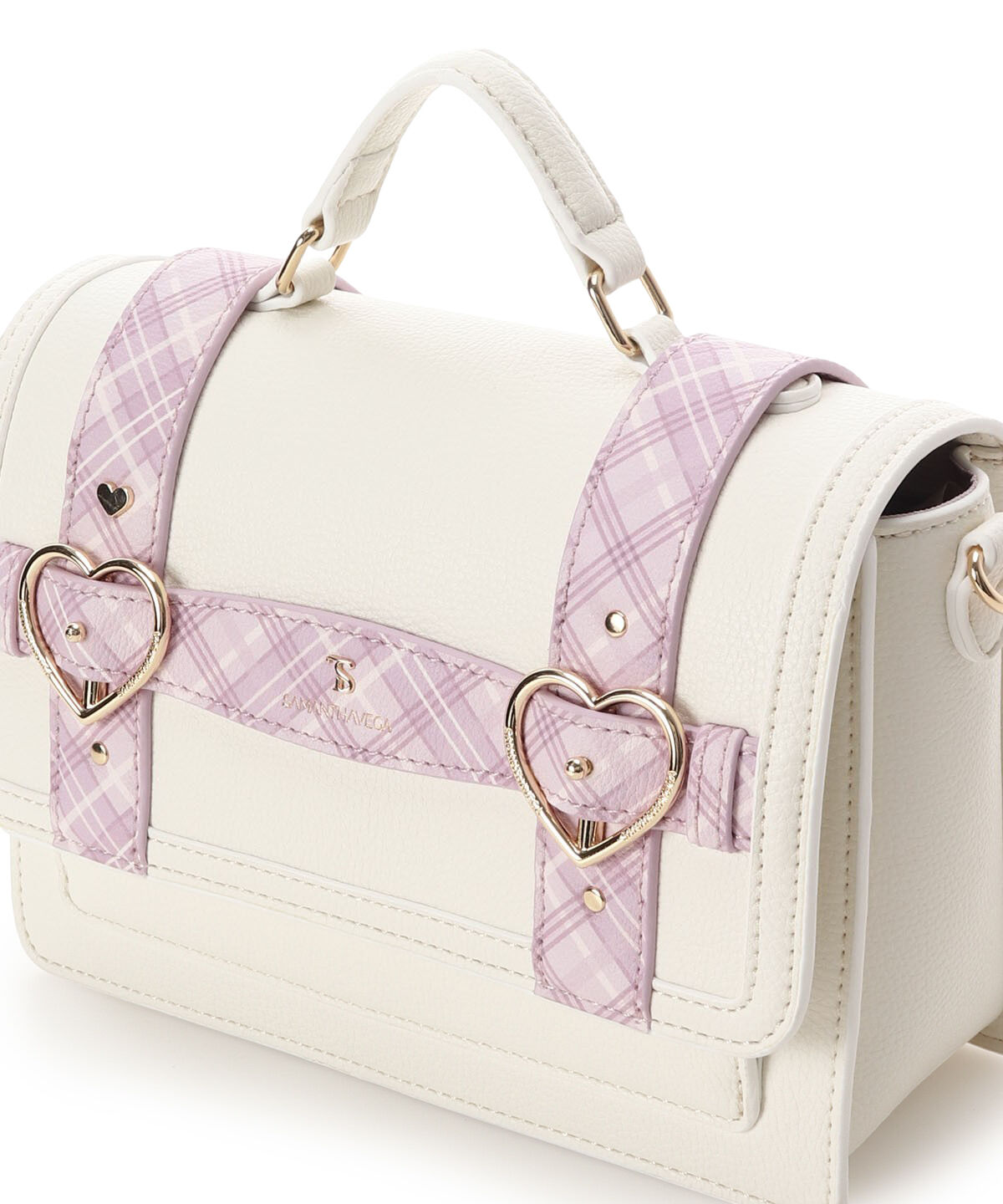 Samantha Vega「チェックハートベルトサッチェルショルダーバッグ」|ショルダー・メッセンジャー|