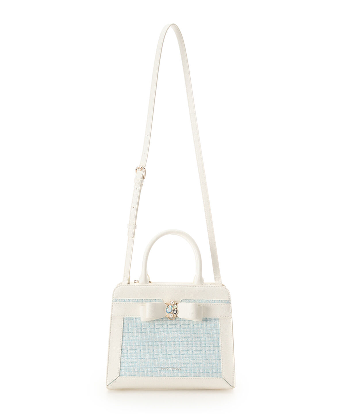 Samantha Vega「ツイードプリントジュエルリボンハンドバッグ」|ハンドバッグ|