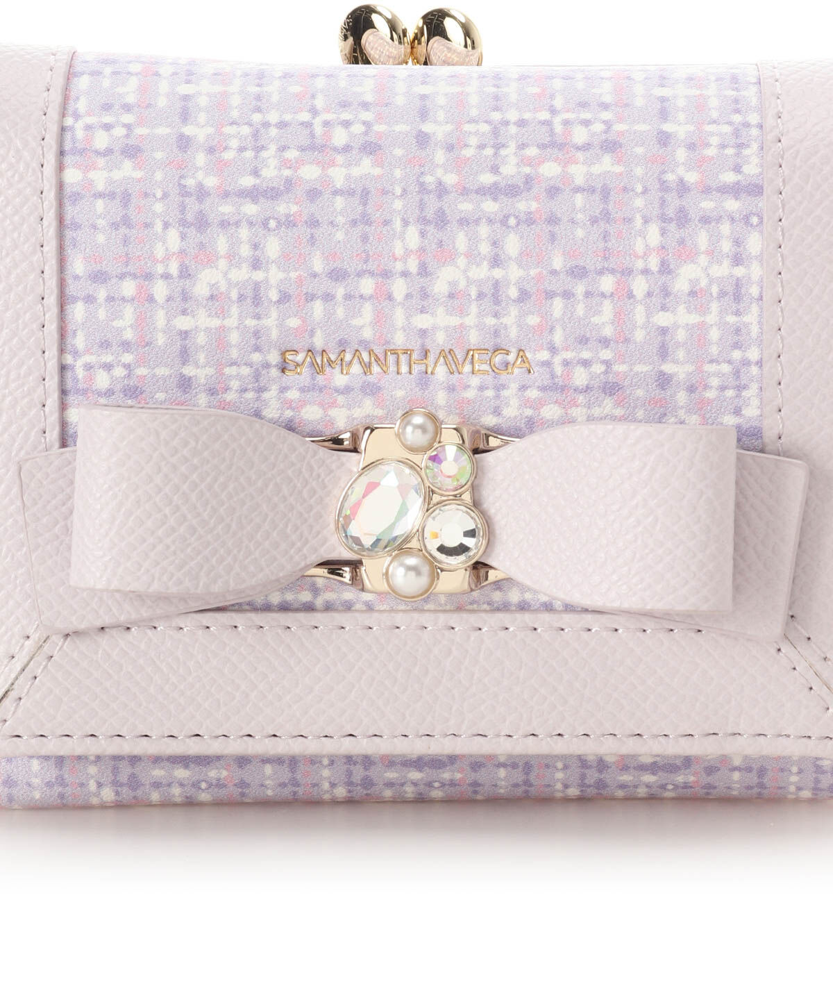 Samantha Vega「ツイードプリントジュエルリボン折財布」|財布|