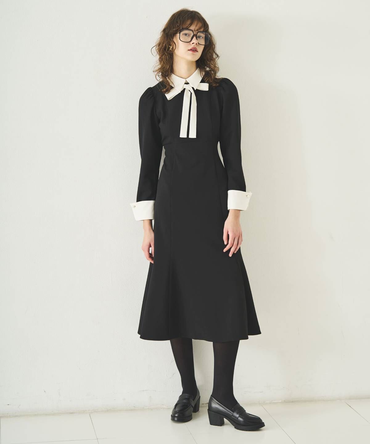 アンドクチュール「配色襟レディワンピース」|ワンピース|