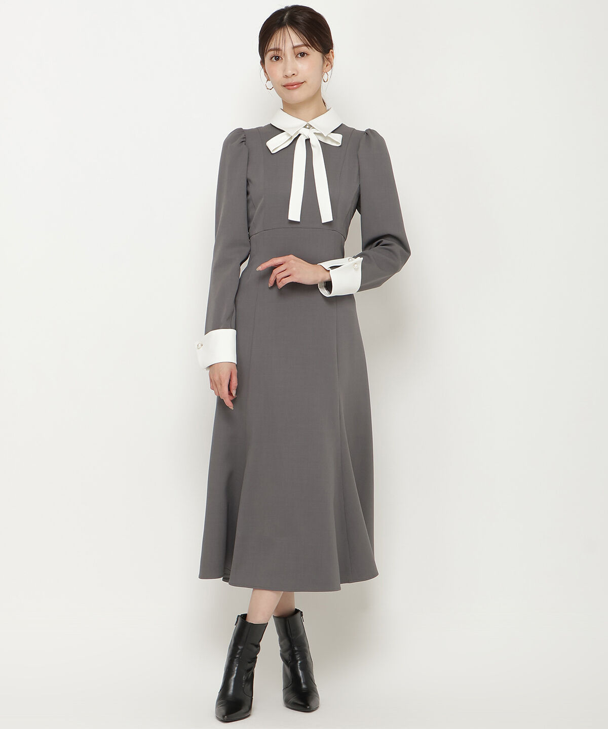 アンドクチュール「配色襟レディワンピース」|ワンピース|