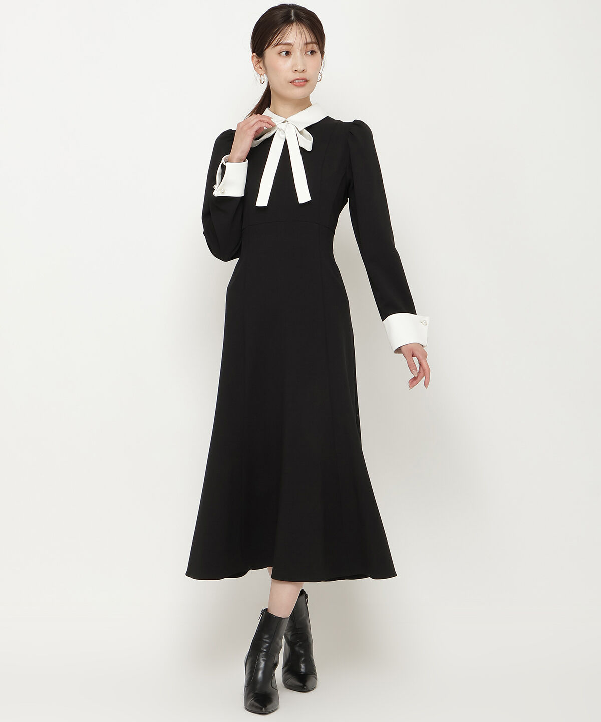 アンドクチュール「配色襟レディワンピース」|ワンピース|