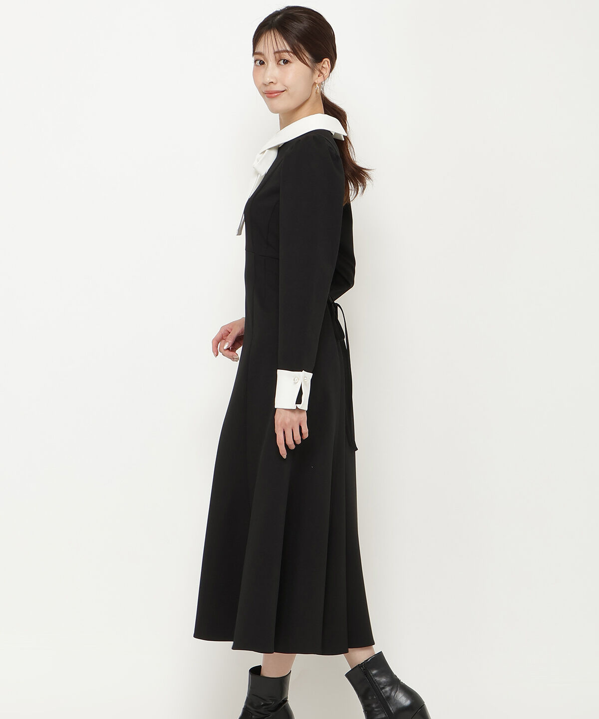 アンドクチュール「配色襟レディワンピース」|ワンピース|