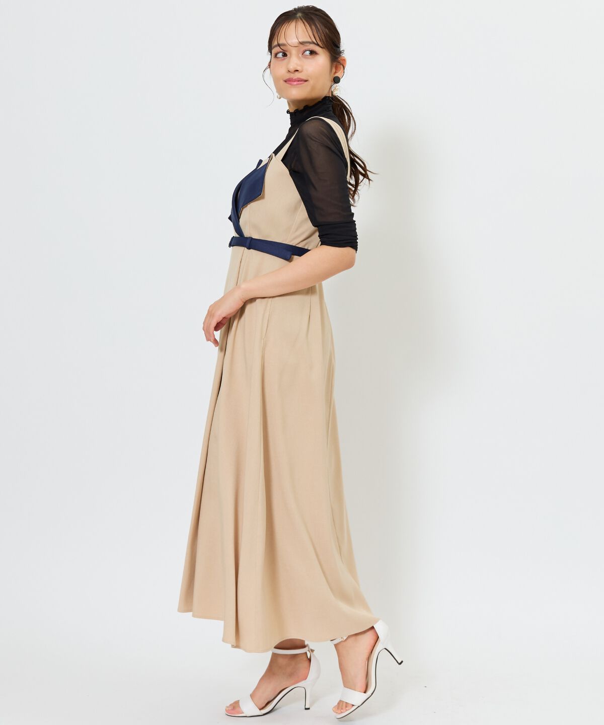 アンドクチュール「バイカラーデザインジャンスカ」|ジャンパースカート|