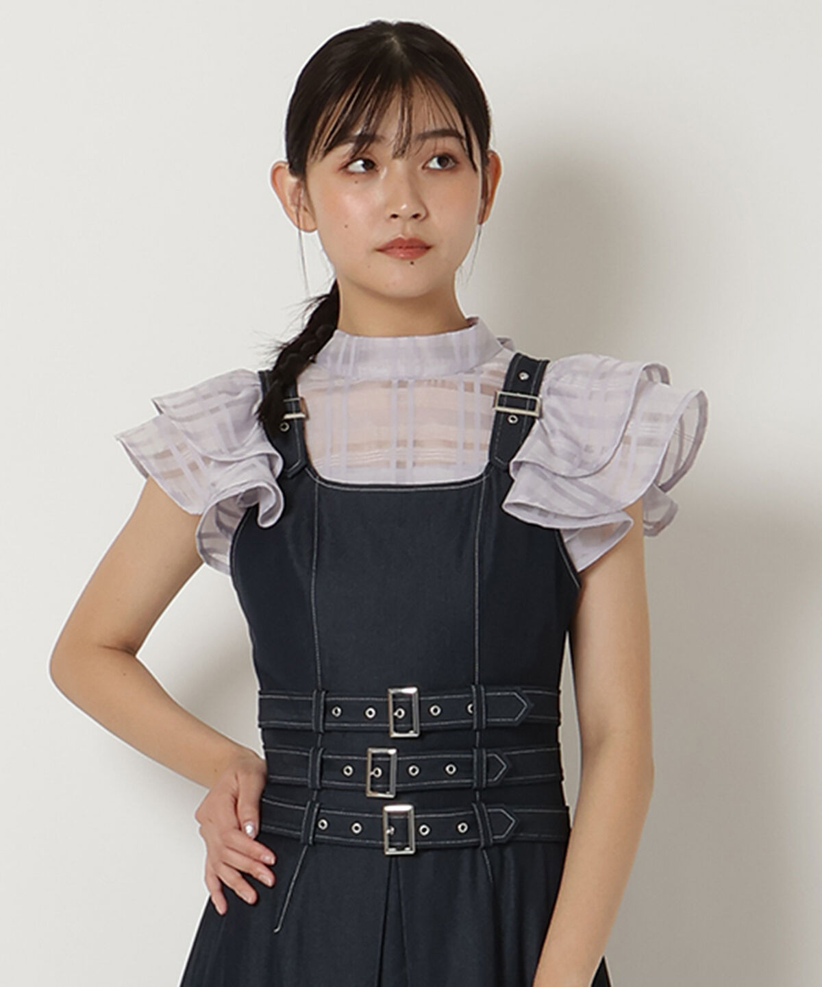 REDYAZEL「シアーチェックブラウス」|シャツ・ブラウス|