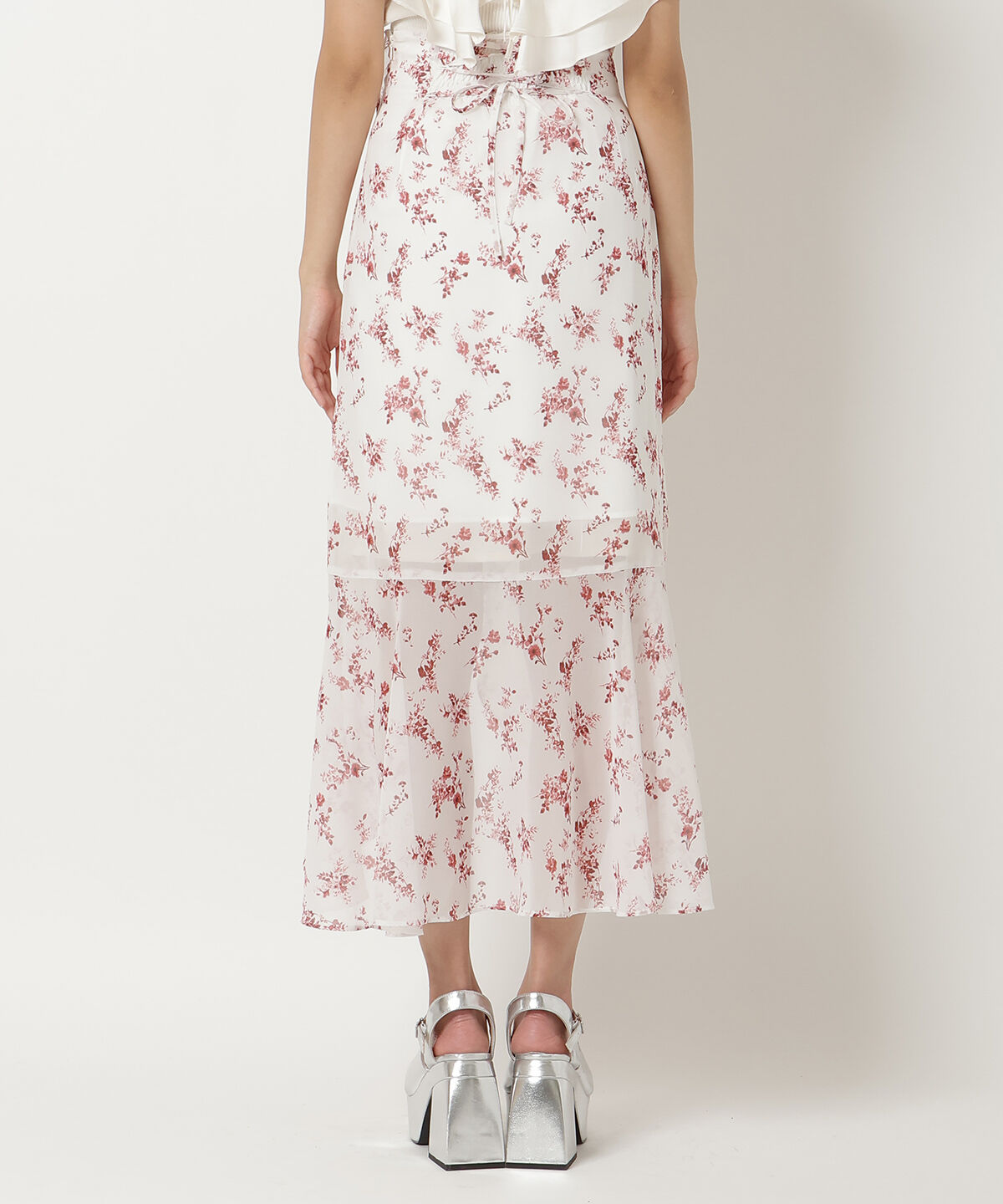 REDYAZEL「フラワープリントフリルスカート」|フレア|