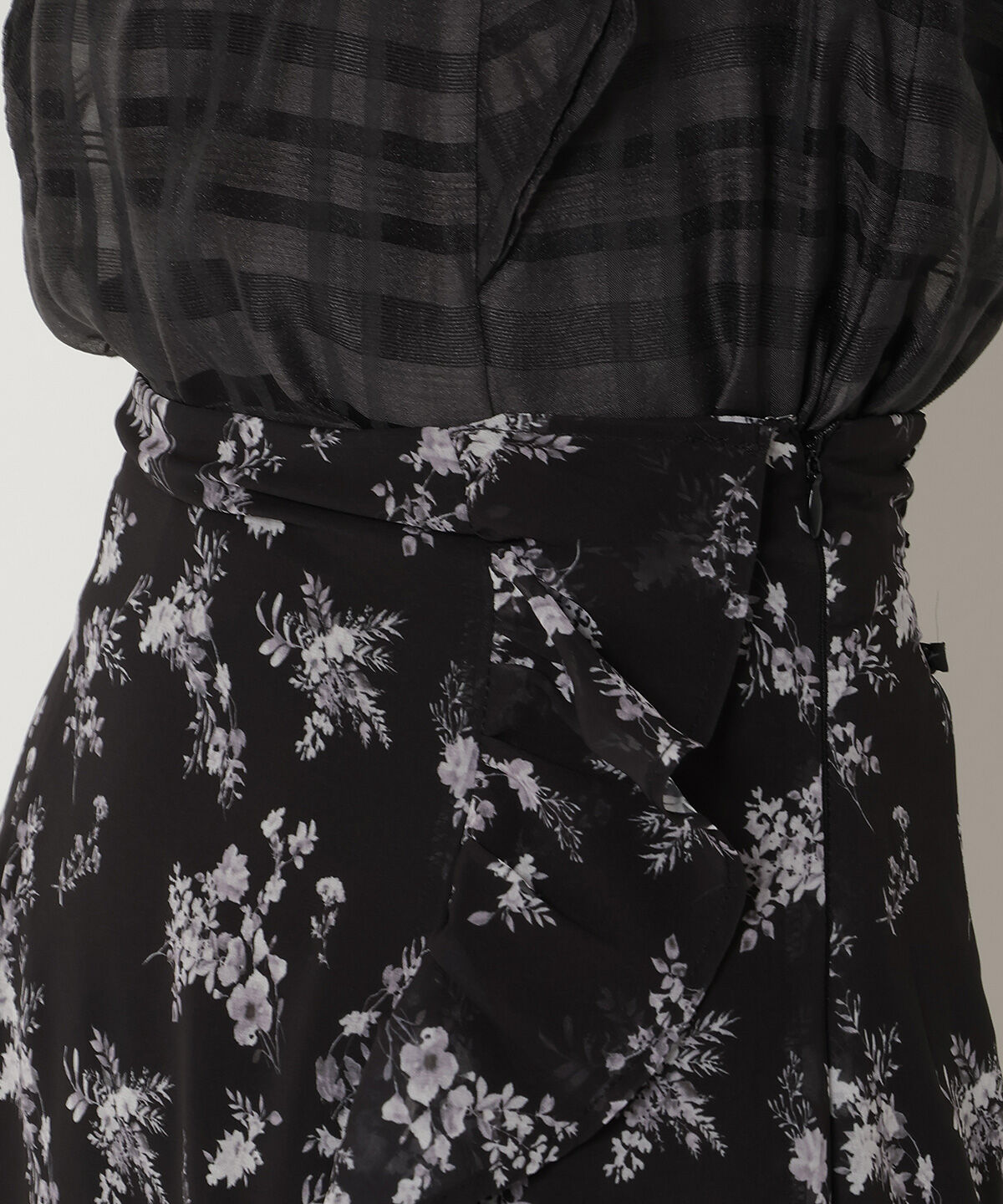 REDYAZEL「フラワープリントフリルスカート」|フレア|