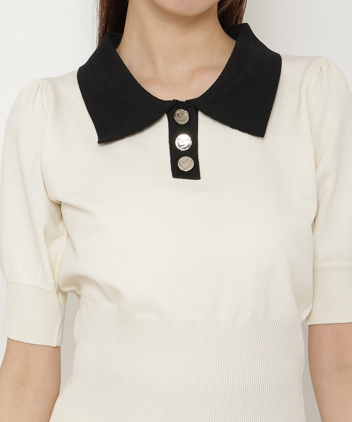 REDYAZEL「衿つきバイカラーニットトップス」|ニット・セーター|