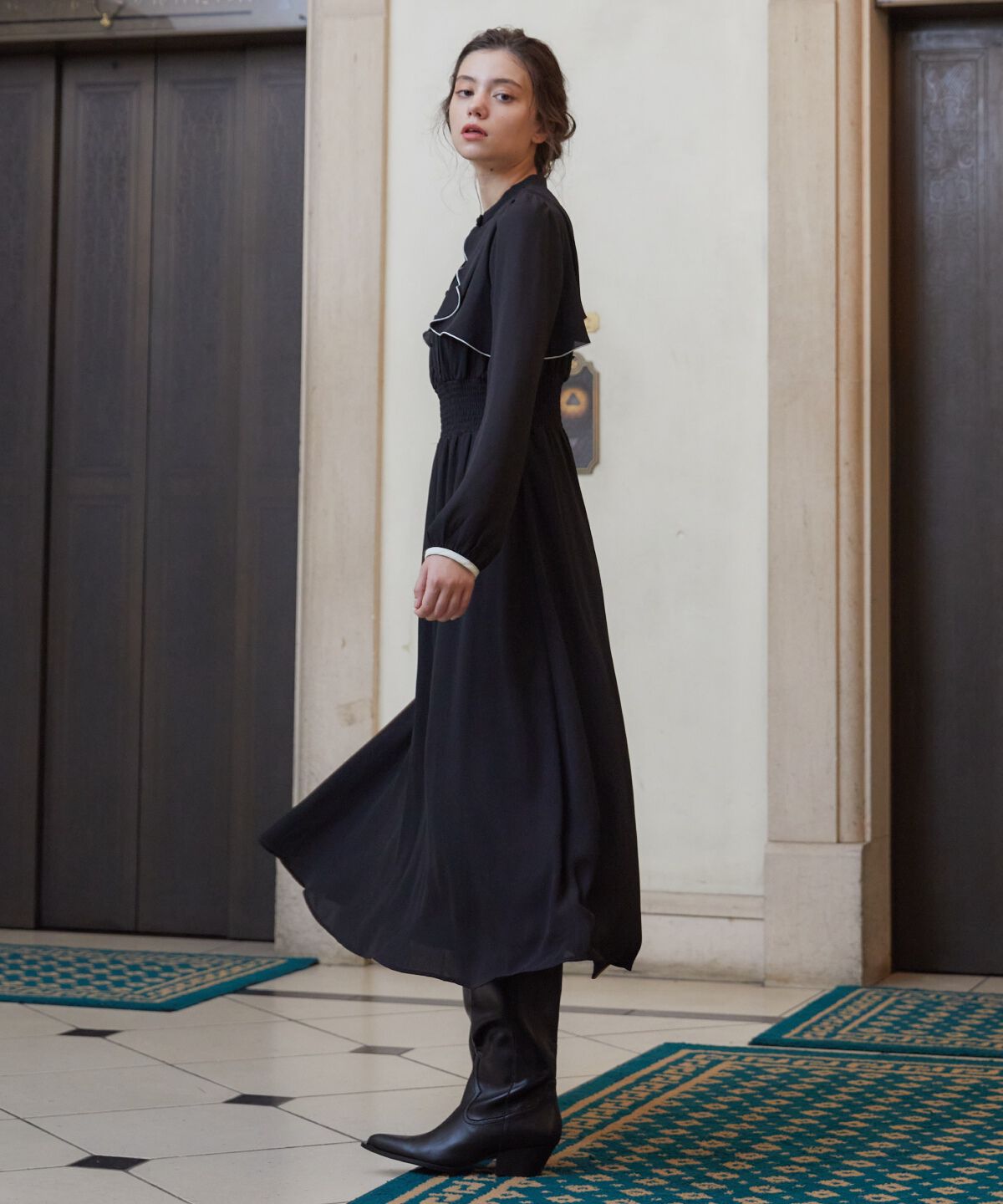 REDYAZEL「バイカラーメロウデザインワンピース」|ワンピース|