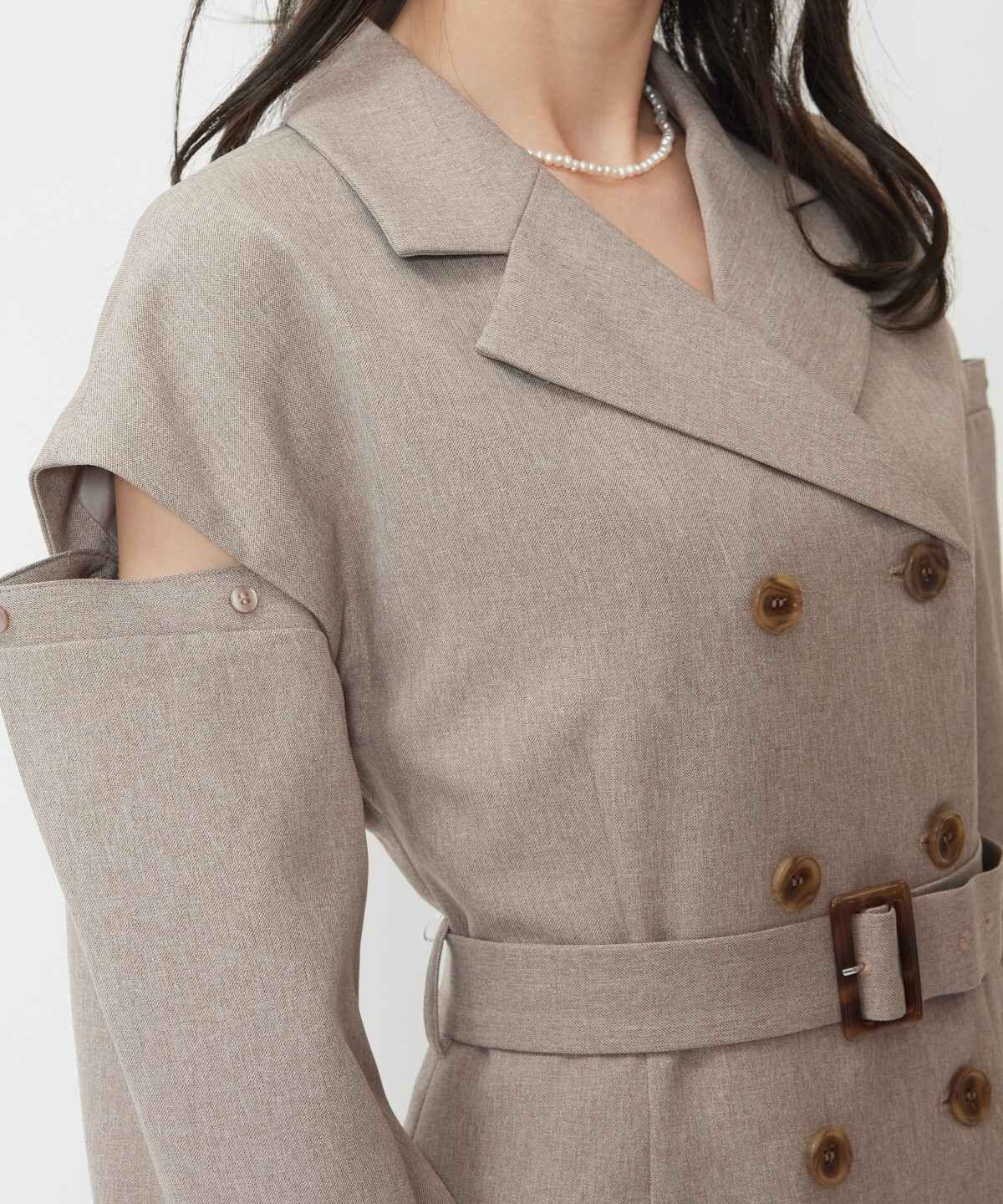 WILLSELECTION「オープンショルダートレンチ風ワンピース」|ワンピース|