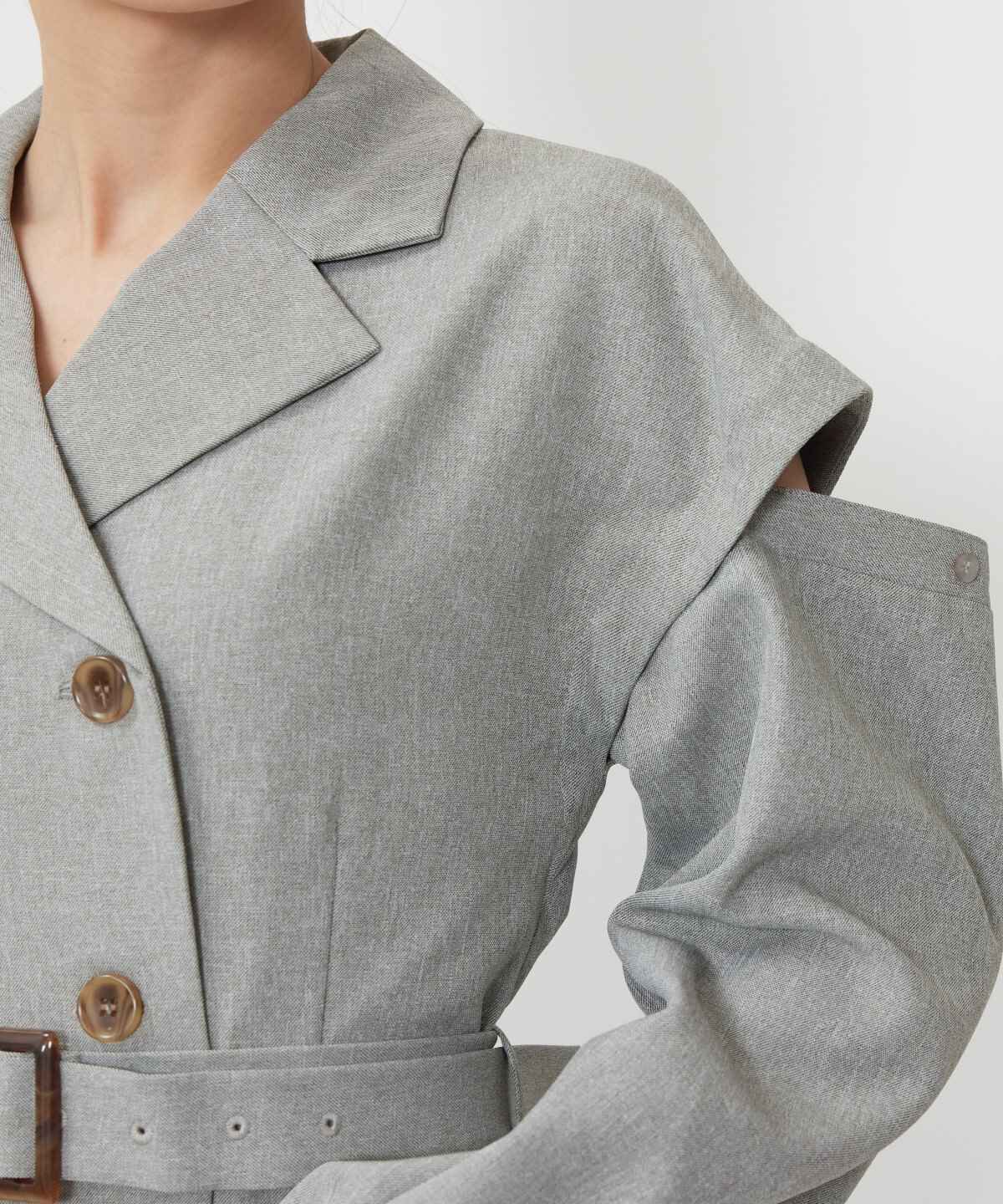 WILLSELECTION「オープンショルダートレンチ風ワンピース」|ワンピース|