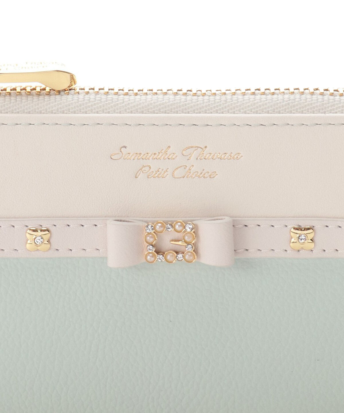 Samantha Thavasa Petit Choice「パールストーンリボンベルトマルチパスケース」|コインケース|