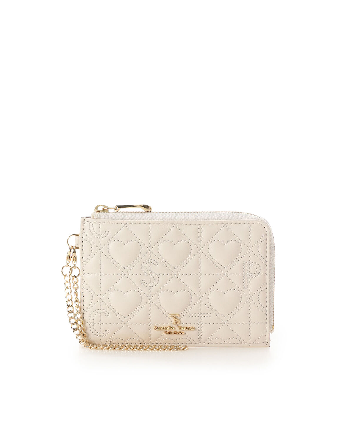 Samantha Thavasa Petit Choice「ハートキルティング フラグメントケース」|名刺入れ・カードケース|ホワイト