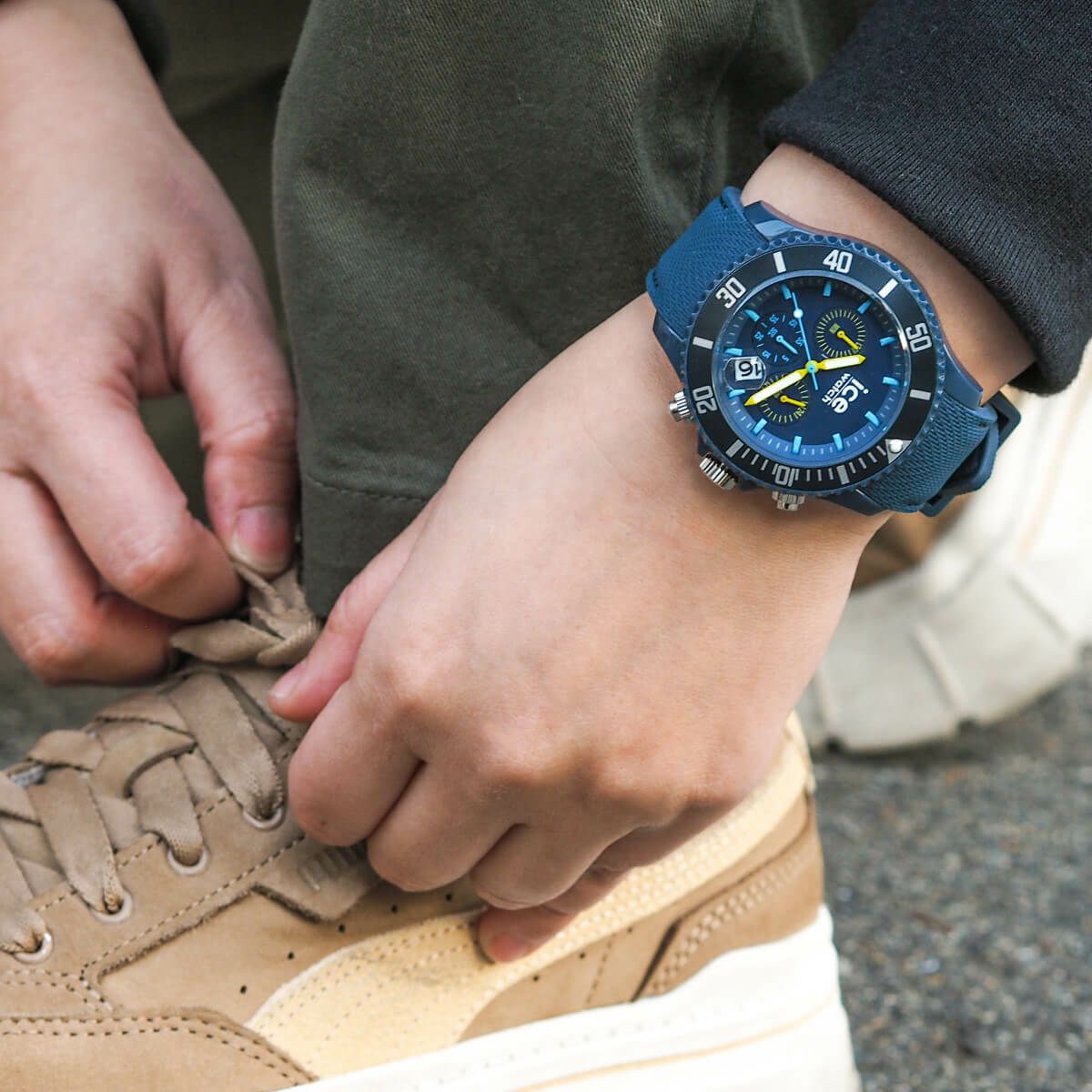 ICE-WATCH「〈ICE-WATCH(ｱｲｽｳｫｯﾁ)〉ICE chrono ﾌﾞﾙｰﾗｲﾑ ﾗｰｼﾞ」|腕時計|