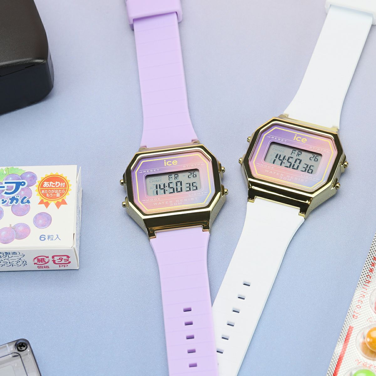 ICE-WATCH「〈ICE-WATCH(ｱｲｽｳｫｯﾁ)〉ICE digit retro ﾊﾟｰﾌﾟﾙﾃﾞｨﾗｲﾄ ｽﾓｰﾙ」|腕時計|