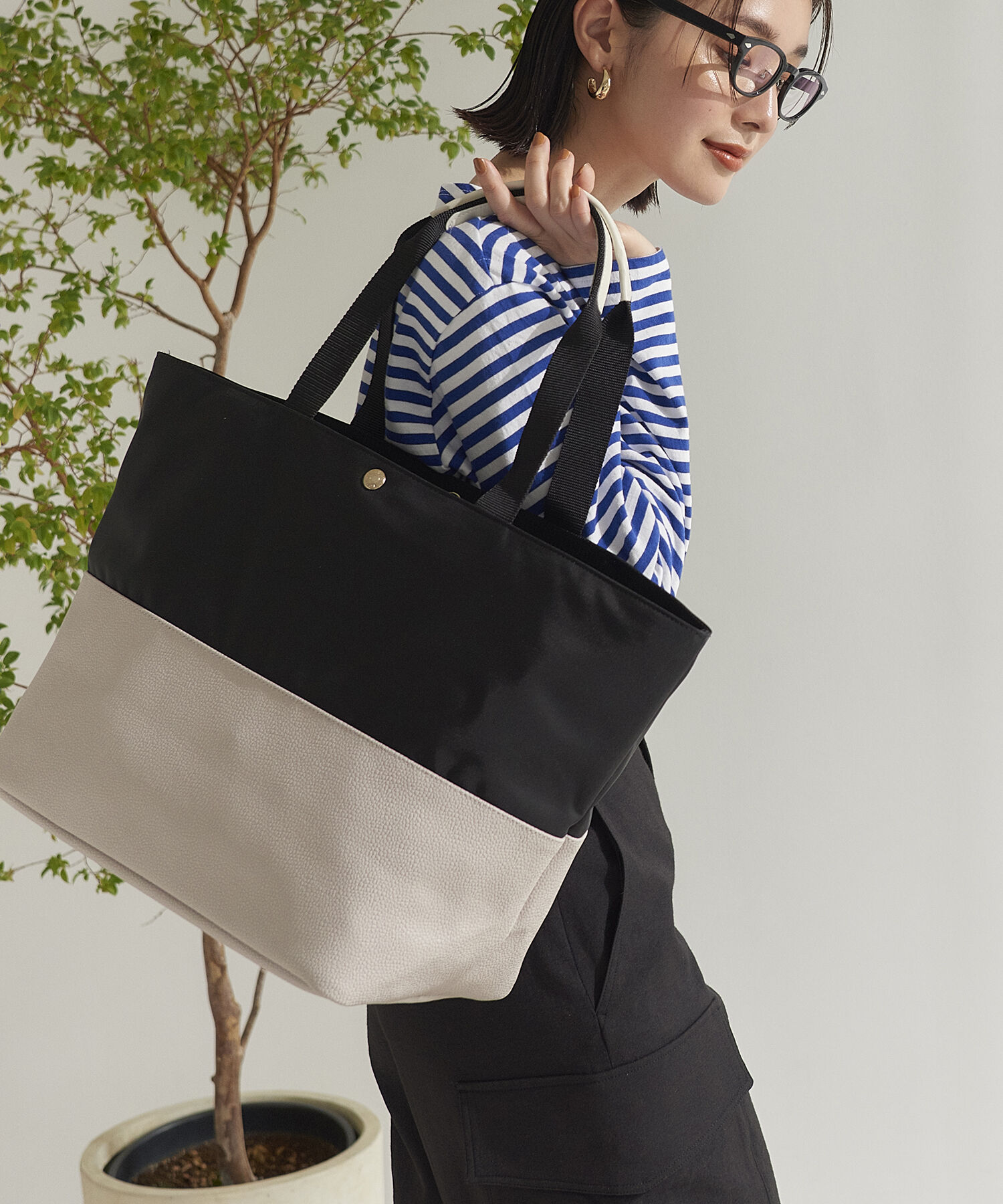 TOPKAPI BREATH「【VERY 10月号掲載】SCOTCH GRAIN スコッチグレイン マザーズバッグ バイカラー ビッグトートバッグ」|トートバッグ|サンドグレー