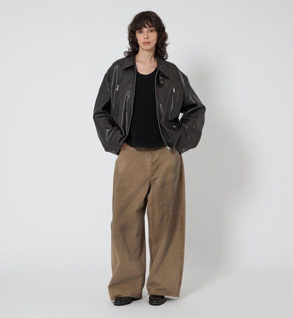 ASTRAET「＜ASTRAET＞スソゴム ラムレザー ジップブルゾン UNISEX」|ブルゾン・スタジャン|