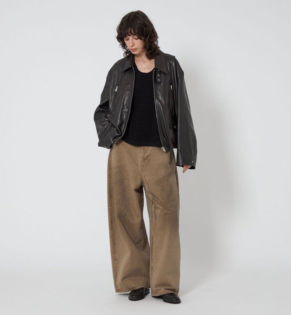 ASTRAET「＜ASTRAET＞スソゴム ラムレザー ジップブルゾン UNISEX」|ブルゾン・スタジャン|