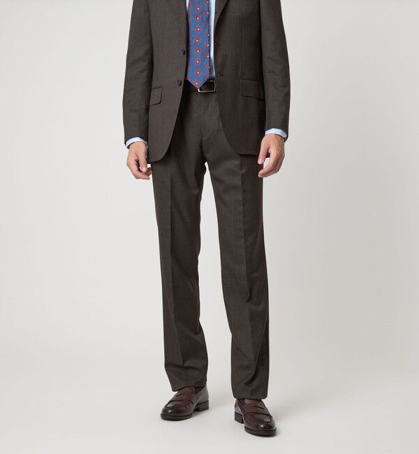 UNITED ARROWS green label relaxing「REDA グレンチェック HX 1プリーツ スーツパンツ」|スーツ|DK.BROWN