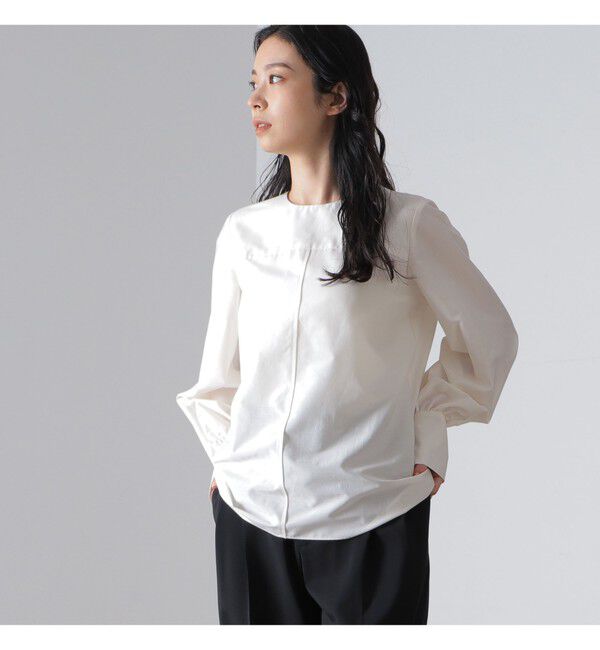 Demi-Luxe BEAMS 「AK+1 / シルクコットン ブラウス」|シャツ・ブラウス|