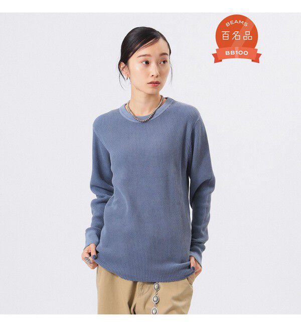 BEAMSBOY「コットン サーマル クルーネック ロングスリーブ Tシャツ」|Tシャツ・カットソー|BLUE