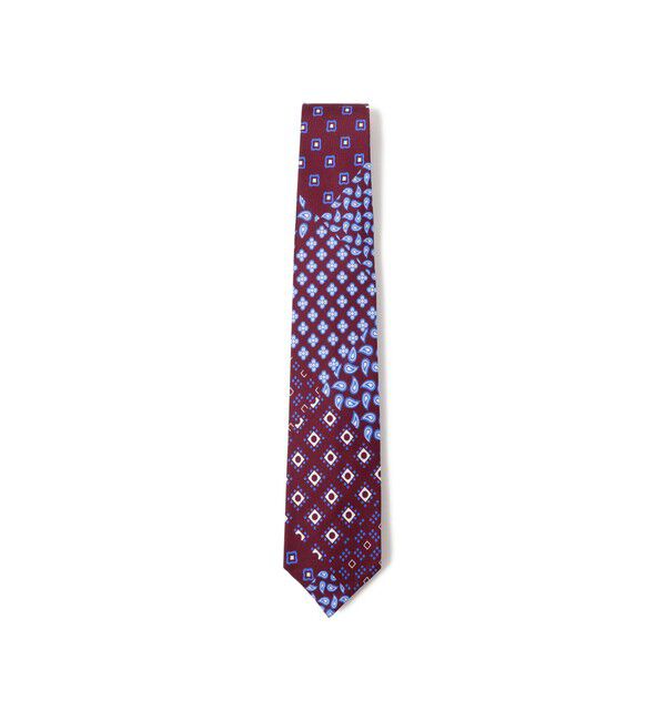 BEAMS PLUS「BEAMS PLUS / Silk Tie Paisley*Geometric Print」|ネクタイ・蝶ネクタイ|BURGUNDY
