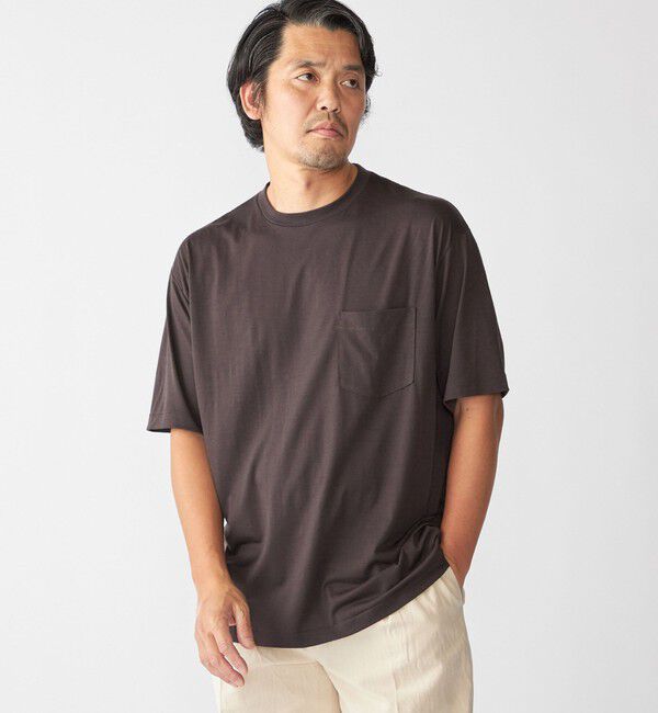 SHIPS「Southwick Gate Label: メリノ ウール Tシャツ」|Tシャツ・カットソー|ブラウン