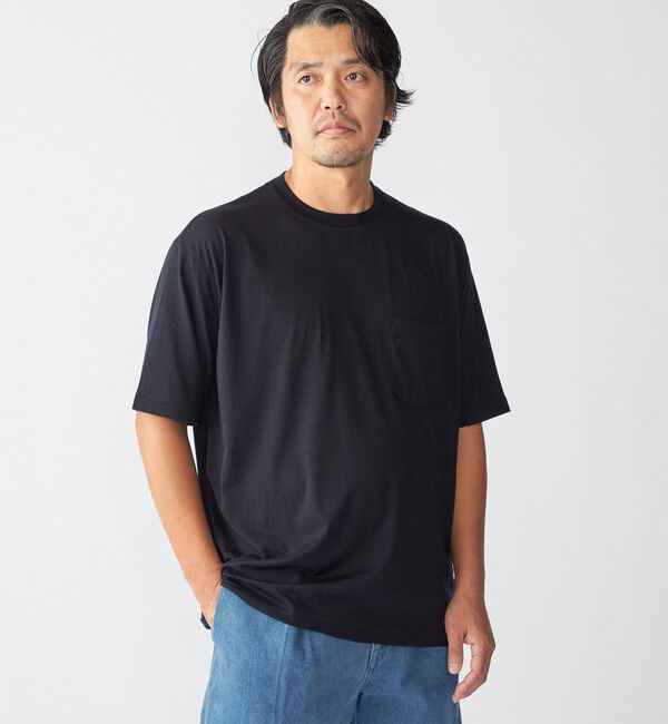 SHIPS「Southwick Gate Label: メリノ ウール Tシャツ」|Tシャツ・カットソー|ネイビー