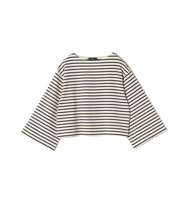 SHIPS Colors 「SHIPS Colors:ミニ裏毛 ボーダー フレアスリーブ トップス」|Tシャツ・カットソー|