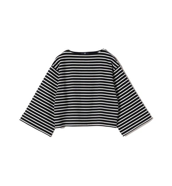 SHIPS Colors 「SHIPS Colors:ミニ裏毛 ボーダー フレアスリーブ トップス」|Tシャツ・カットソー|