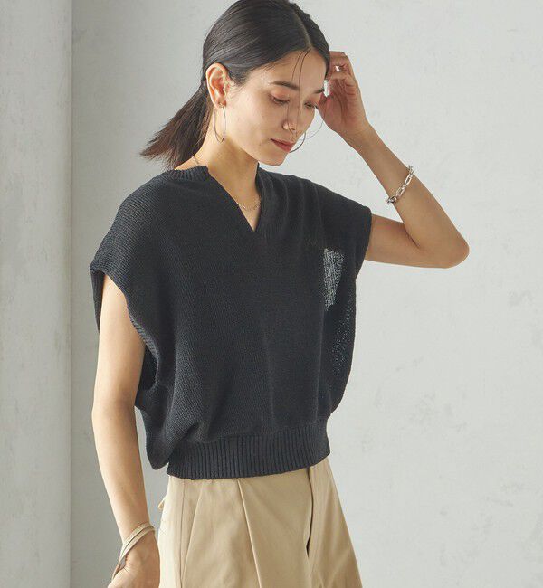 SHIPS for women「〈手洗い可能〉ポリエステル 麻 スキッパー プルオーバー」|プルオーバー|