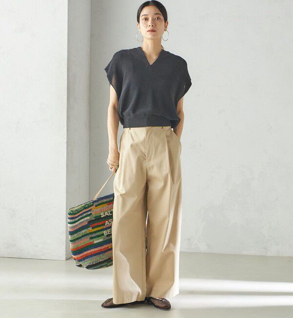 SHIPS for women「〈手洗い可能〉ポリエステル 麻 スキッパー プルオーバー」|プルオーバー|