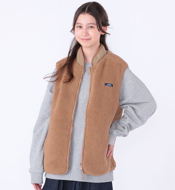 SHIPS KIDS「SHIPS KIDS:140～160cm/〈洗濯機可能〉ボア リバーシブル ベスト」|ダウンベスト・ベスト|