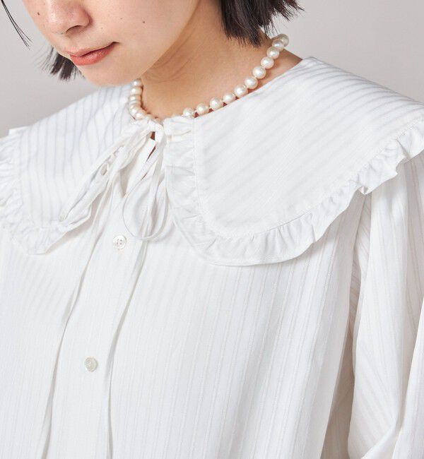 SHIPS for women「SHIPS NINE CASE:〈手洗い可能〉ビッグ カラー ブラウス」|シャツ・ブラウス|