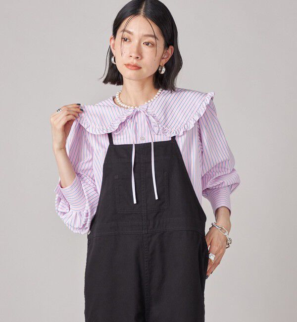 SHIPS for women「SHIPS NINE CASE:〈手洗い可能〉ビッグ カラー ブラウス」|シャツ・ブラウス|