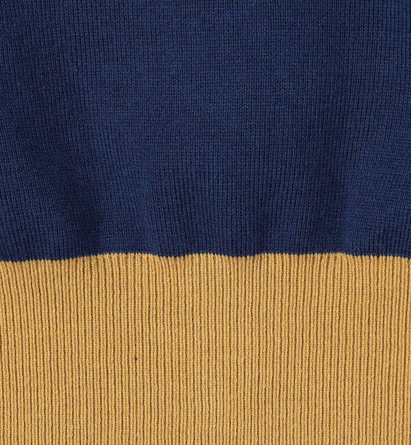 コットンカシミヤ バイカラークルーネックカーディガン（CABaN