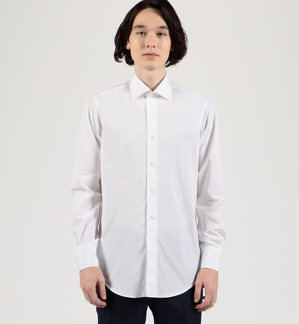 TOMORROWLAND MENS「120/2スーピマコットンブロード ワイドスプレッドカラーシャツ」|シャツ・ブラウス|