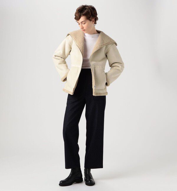 ムートンリバーシブルショートコート フェイクムートン リバーシブルショートコート | maison TOMORROWLAND