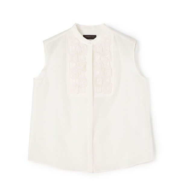 TOMORROWLAND collection「メイズエンブロイダリー バンドカラーブラウス」|シャツ・ブラウス|11 ホワイト