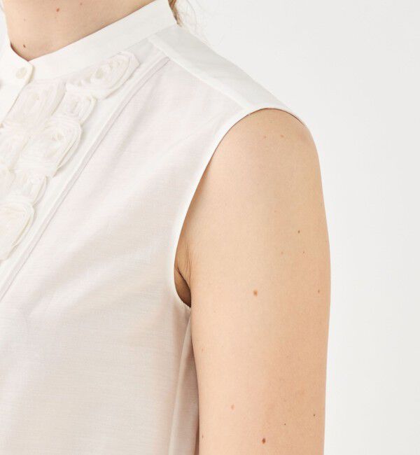 TOMORROWLAND collection「メイズエンブロイダリー バンドカラーブラウス」|シャツ・ブラウス|