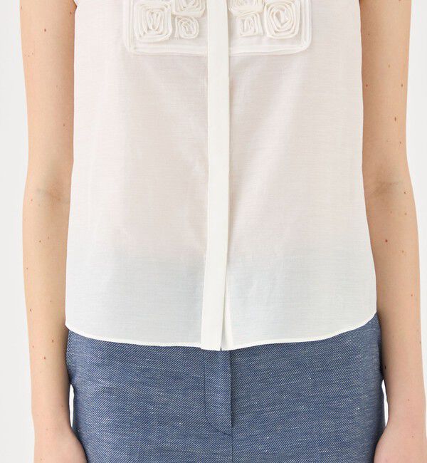 TOMORROWLAND collection「メイズエンブロイダリー バンドカラーブラウス」|シャツ・ブラウス|