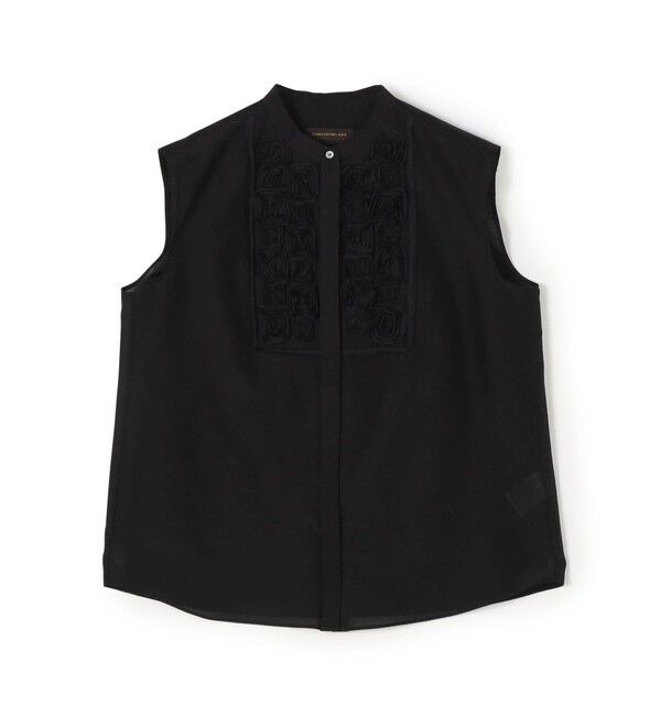 TOMORROWLAND collection「メイズエンブロイダリー バンドカラーブラウス」|シャツ・ブラウス|19 ブラック