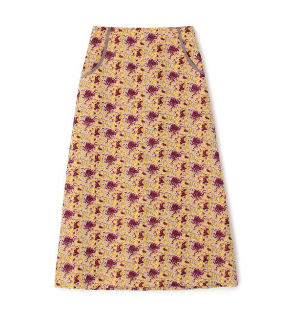 MACPHEE「ボタニカルジャカード セミフレアマキシスカート」|フレア|72 ライトパープル系